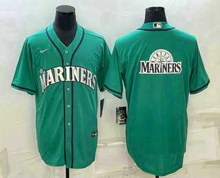 Men%27s Seattle Mariners Big Logo Green Stitched MLB Cool Base Nike Jersey